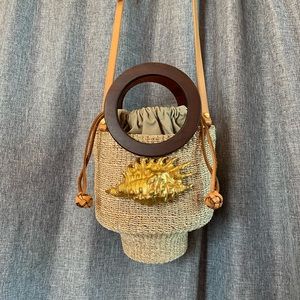 Aranaz Raffia Straw Bucket Bag